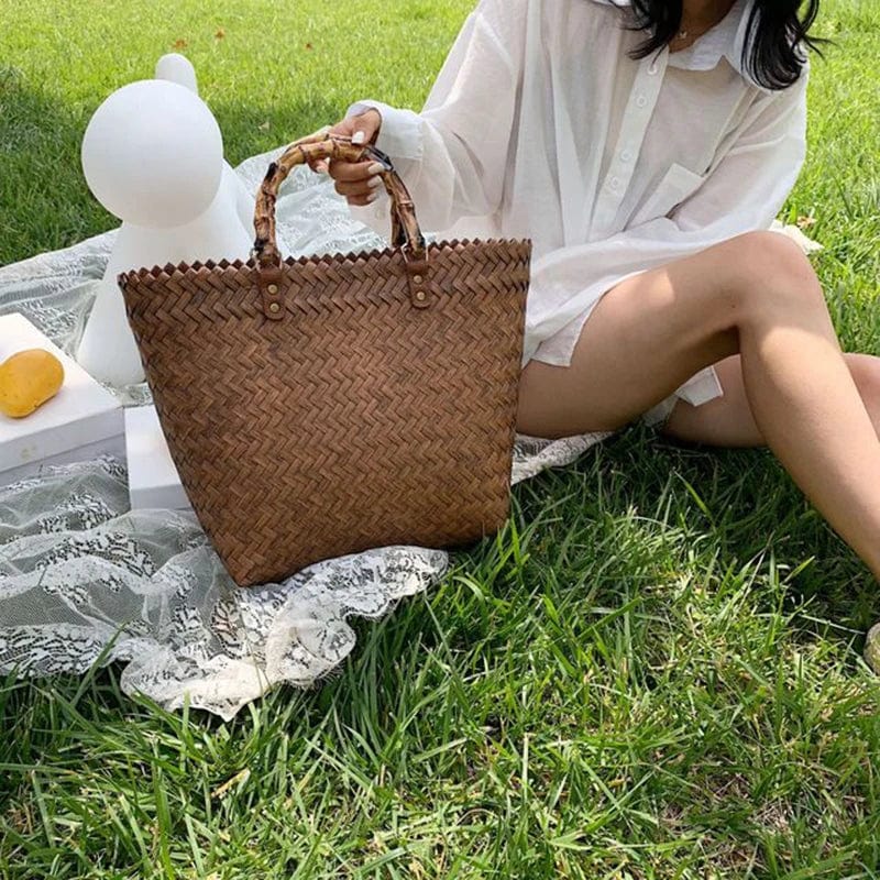 Woven Wicker Bag | Kayna Brown