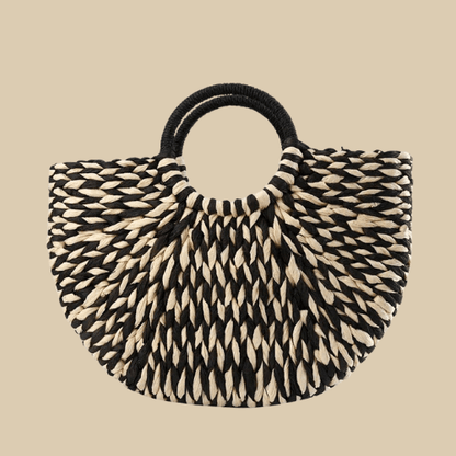 Straw Grab Bag | Britany Black white